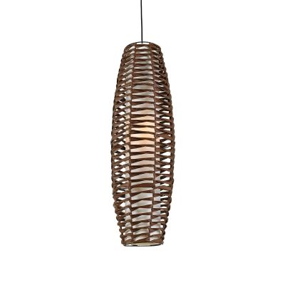 Tribe Woven Paper Prolate Spheroid Pendant Light, Large, Brown