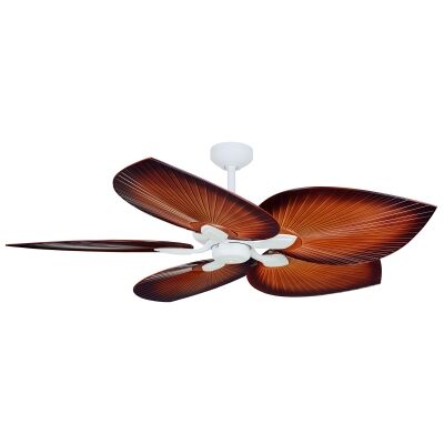 Threesixty Tropicana Commercial Grade Ceiling Fan, 138cm/54", White / Brown