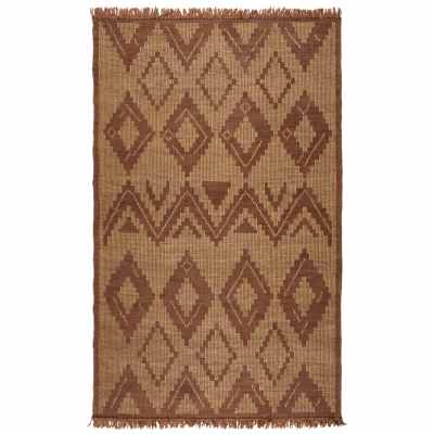 Tuareg No.2 Hand Knotted Leather Tribal Rug, 152x244cm, Natural / Tan