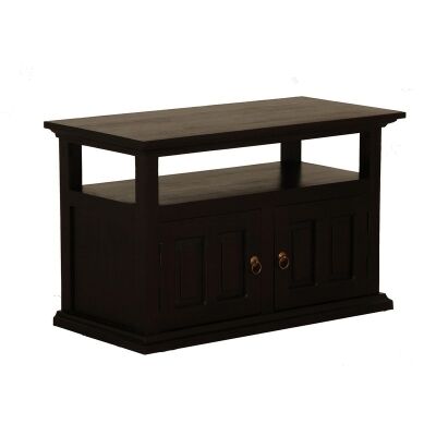 Tasmania Mahogany Timber 2 Door TV Stand, 97cm, Chocolate