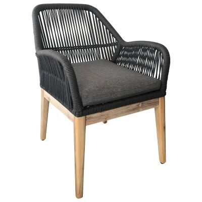 Bentley Indoor / Outdoor Dining Armchair, Charcoal