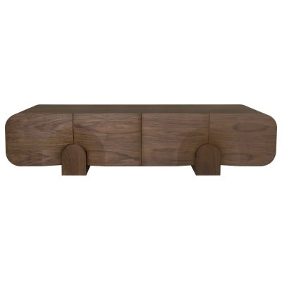 Arilsa Wooden 4 Door TV Unit, 220cm, Light Walnut