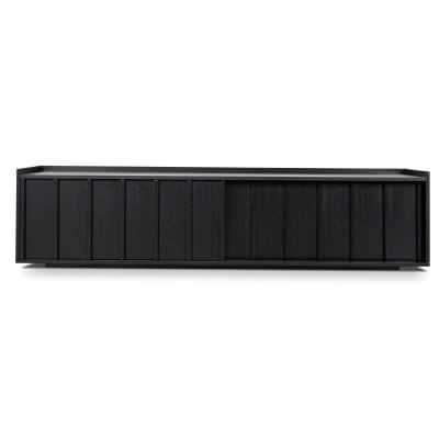 Kitayama Wooden Sliding Door TV Unit, 200cm, Black