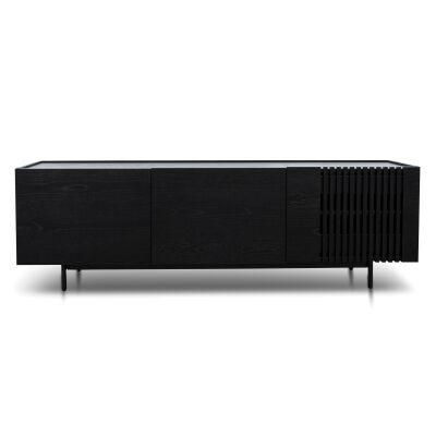 Harold Wooden 3 Door TV Unit, 180cm, Black