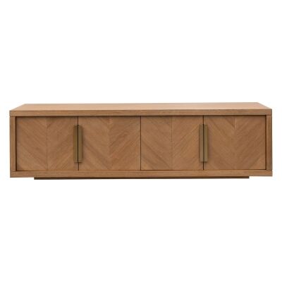 Oran Wooden 4 Door TV Unit, 180cm, Dusty Oak