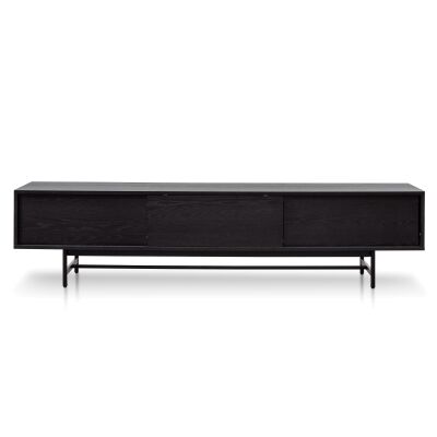 Kyneton Wooden Sliding Door TV Unit, 210cm, Black