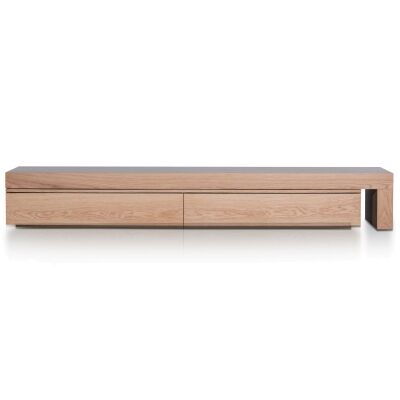 Keira 2 Drawer Extendable TV Unit, 240-420cm, Oak
