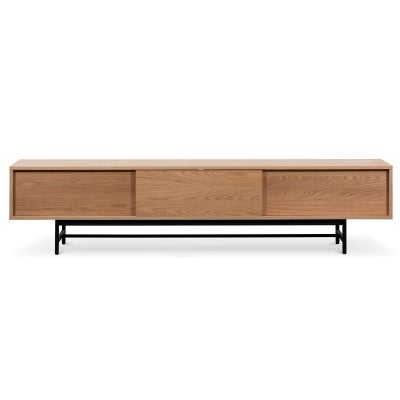 Kyneton Wooden Sliding Door TV Unit, 210cm, Natural