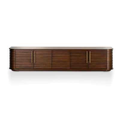 Bresso 5 Door TV Unit, 230cm, Walnut