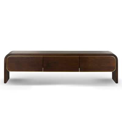Hillston Wooden 3 Drawer TV Unit, 200cm, Walnut
