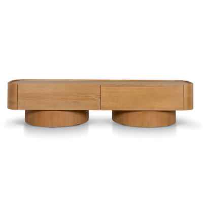 Nestor Wooden 2 Drawer TV Unit, 220cm, Dusty Oak