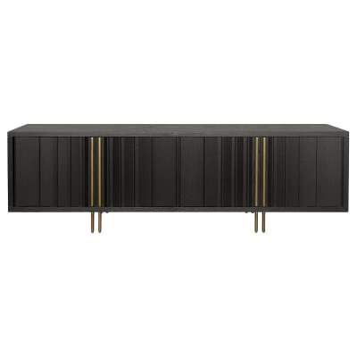 Norhan Wooden 4 Door TV Unit, 200cm, Espresso Black