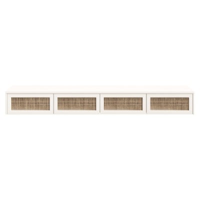 Arya Wooden 4 Door Floating Wall TV Unit, 200cm