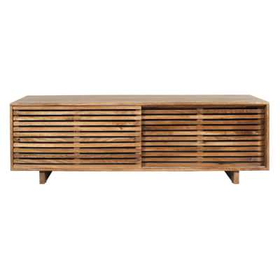 Leo Mango Wood Sliding Door TV Unit, 140cm