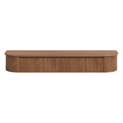 Reet Wooden 2 Drawer Floating Wall TV Unit, 160cm, Walnut