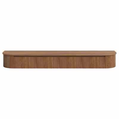 Reet Wooden 4 Drawer Floating Wall TV Unit, 200cm, Walnut