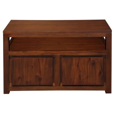 Amsterdam Mahogany Timber 2 Door TV Unit, 97cm, Mahogany
