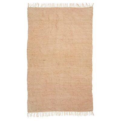 Nightscape Jute & Leather Rug, 120x180cm, Pink