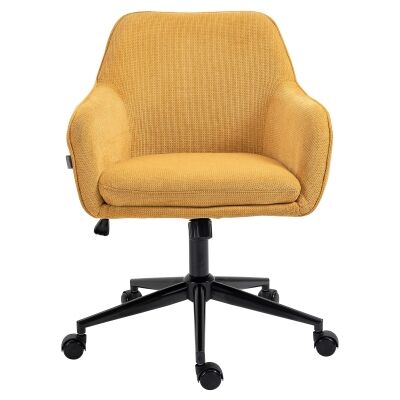 Teddy Knitted Fabric Office Chair, Mustard