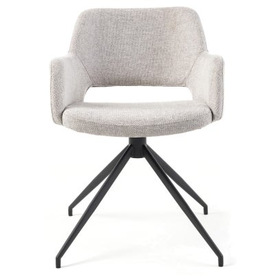 Timmy Fabric & Metal Swivel Chair, Soft Grey