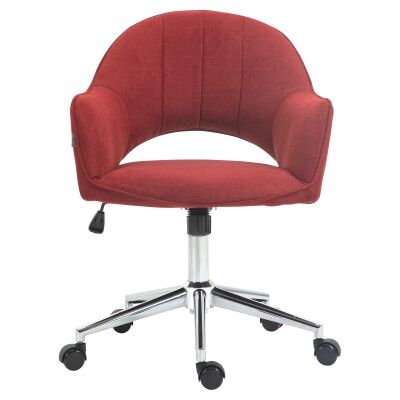 Tulip Fabric Office Chair, Wine