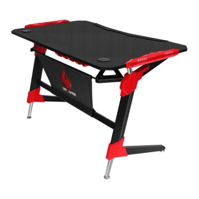 Unigamer Gaming Desk with RGB Light, 125cm, Black / Red