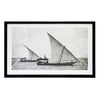 Zanzibar Framed Wall Art Print, Sailing 90cm