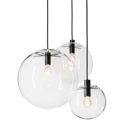 Doris Hand Blown Glass Globe Pendant Light, Extra Small