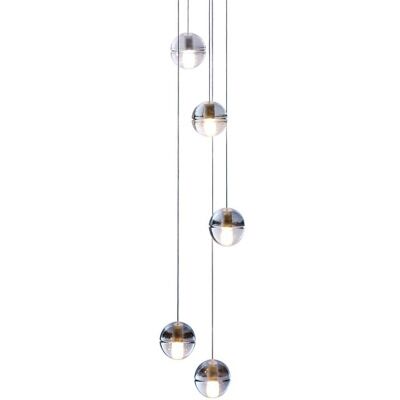 Elias 5 Light Glass Ball Cluster Pendant Light
