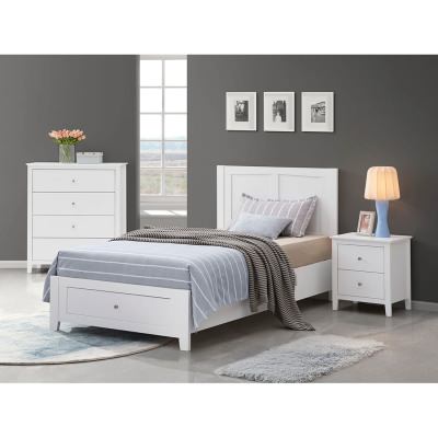 Connell 4 Piece Wooden Bedroom Suite with Tallboy, King Single