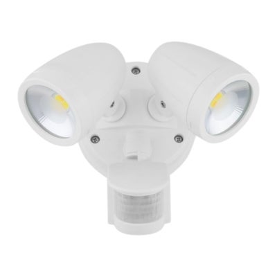 Vaccus IP54 Exterior LED Security Light with Sensor, 2 Light, CCT, White