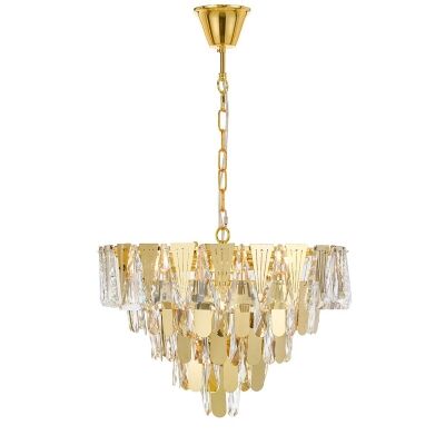 Valerie Crystal & Stainless Steel Pendant Light, Medium, Gold