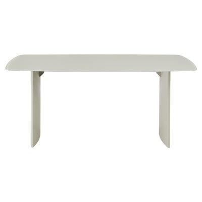 Rumi Glass Top Dining Table, 180cm, Tofu