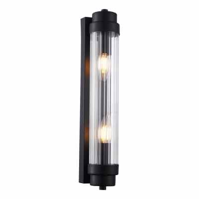Varillas Glass & Iron Wall Light, Black
