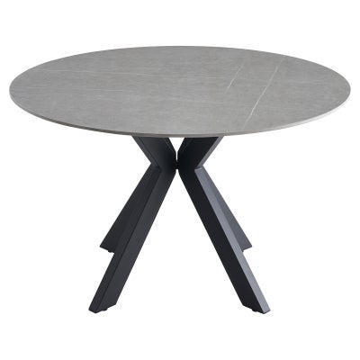 Delway Ceramic Top Round Dining Table, 120cm, Bulgarian Grey