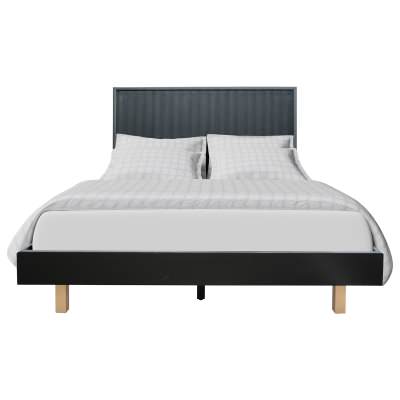 Harlington Wooden Platform Bed, Double, Black