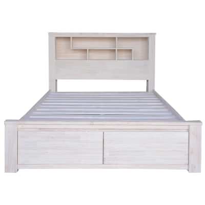 Florida Wooden Bookcase Bed with End Drawers, King