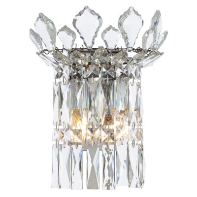 Virell Crystal Glass Wall Light, Chrome