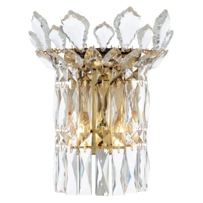 Virell Crystal Glass Wall Light, Gold