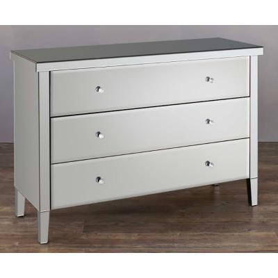 Vienna Mirrored 3 Drawer Dresser, Clear