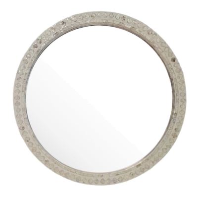 Radiance Mother Of Pearl Inlaid Frame Round Wall Mirror, 60cm