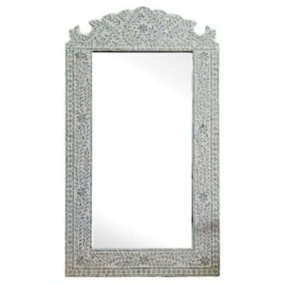 Serene Reflection Mother Of Pearl Inlaid Frame Wall Mirror, 120cm