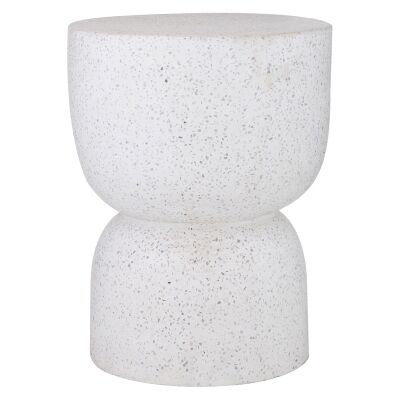Kaia Terrazzo & Cement Side Table / Stool, White
