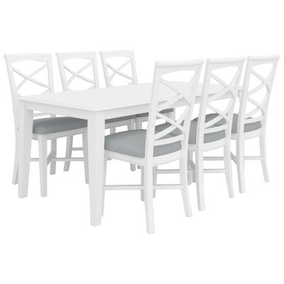 Hastings 7 Piece Wooden Dining Table Set