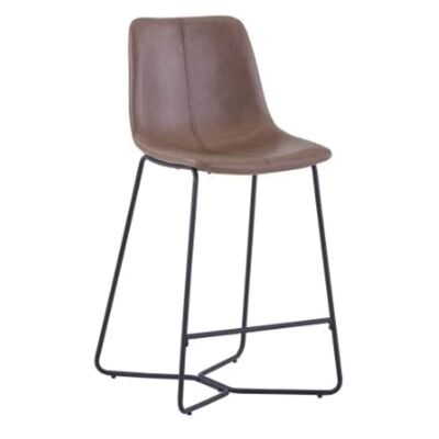 Keresley PU Leather Counter Stool, Brown