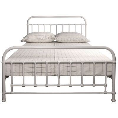 Corringle Metal Bed, Double, White