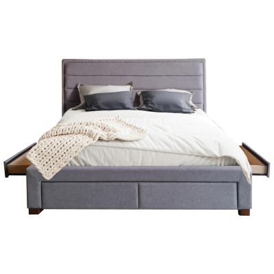 Hollions Fabric Platform Bed with Side Drawers, Queen