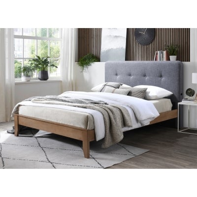 Teylan Fabric & Timber Bed, Queen