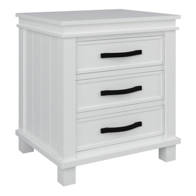 Hethel Acacia Timber Bedside Table, White