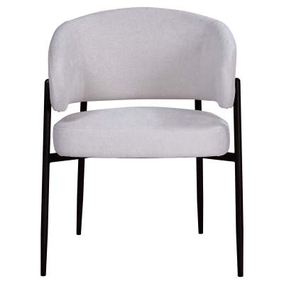 Carson Fabric & Steel Dining Chair, Off White